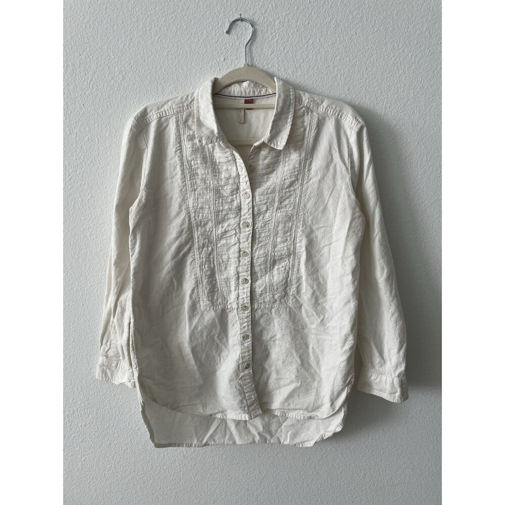 Anthropologie Pilco Linen Button Up Women XS Casual Summer Blouse Workwear Corp
